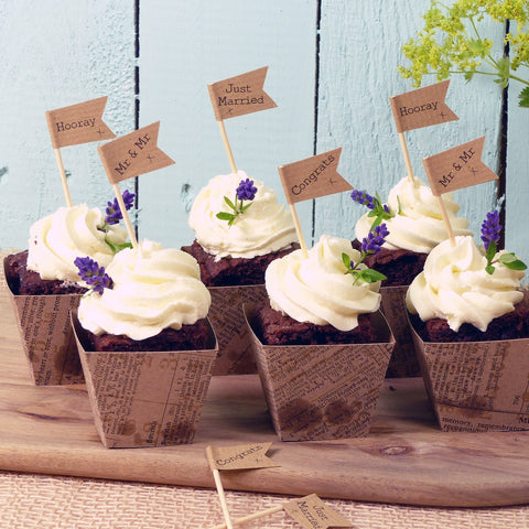 Mr & Mr wedding cupcake decorations