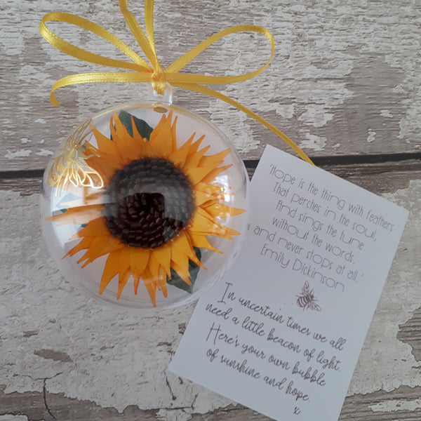 Trio of Sunflowers - A gorgeous set of Dawn, Light and Hope quote bubbles