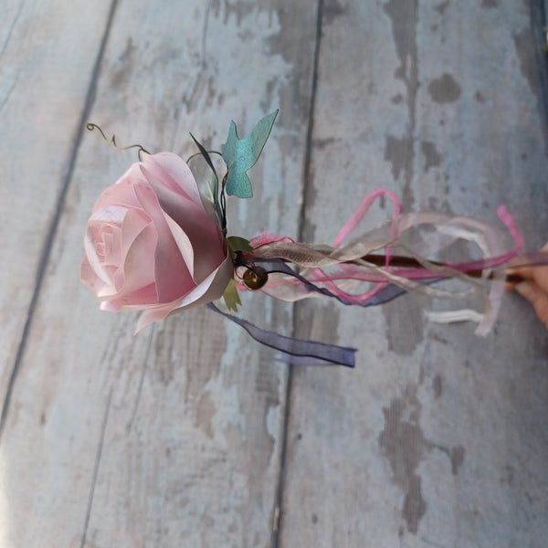 Paper rose wand