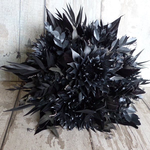 black paper brides bouquet