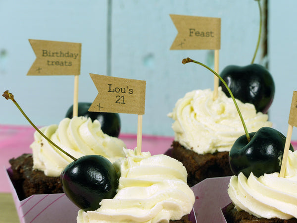 custom birthday cupcake flags