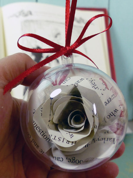 Paper rose bauble