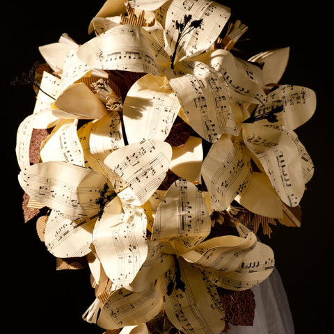 Sheet music wedding flowers Alternative fake flowers