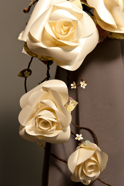 Paper flower bouquet pearl roses