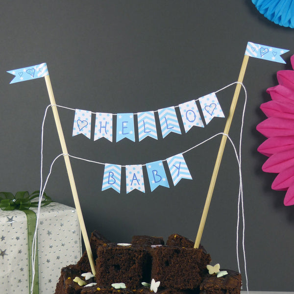 New baby blue cake flags