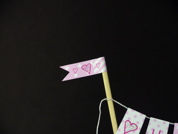 Pink baby shower flags