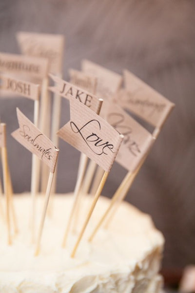 brown kraft wedding cake topper