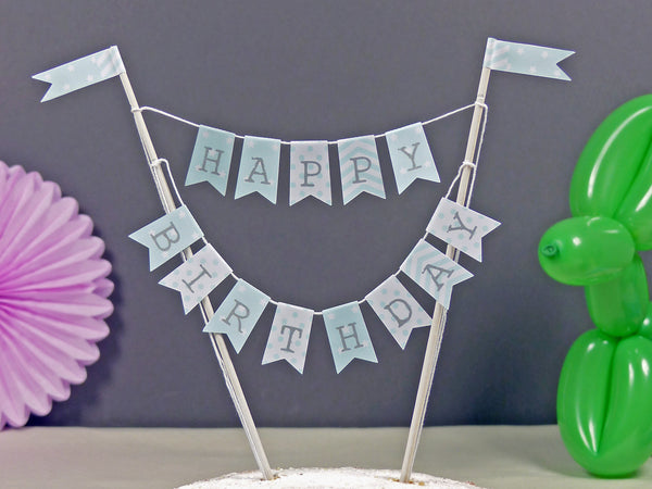 Mint green Birthday cake bunting