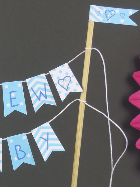 Custom blue cake flags