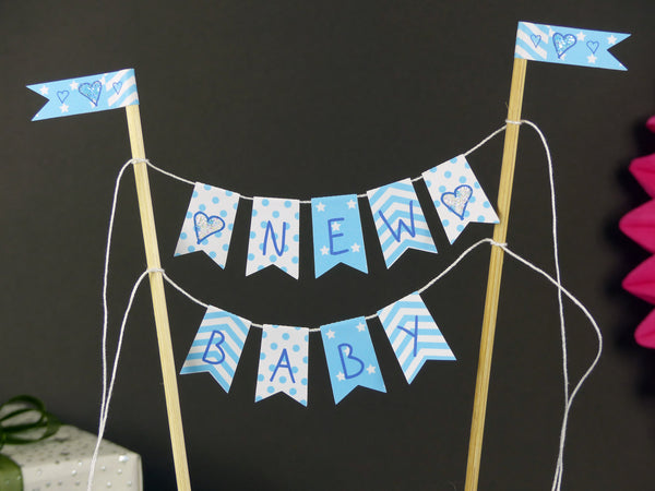 Baby boy new baby cake bunting