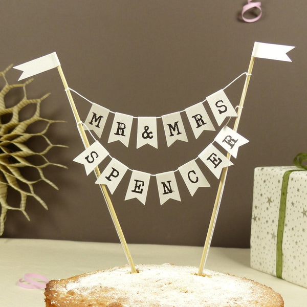 Mr & Mrs cake bunting