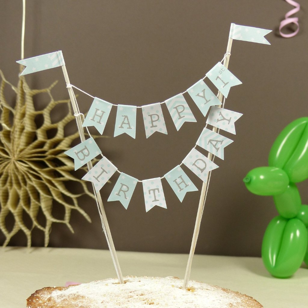 Personalise babys 1st birthday mint bunting