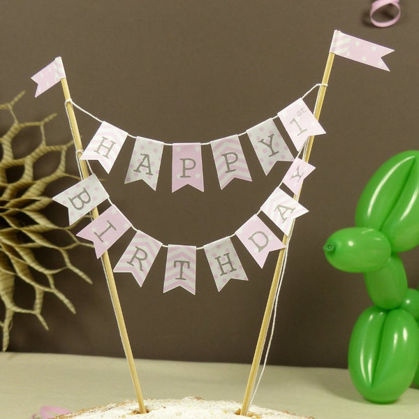 pink babys 1st birthday cake bunting girl