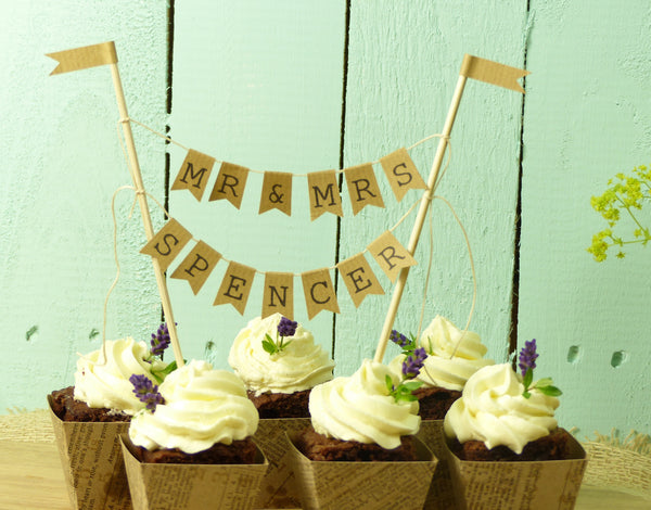 Rustic cake bunting