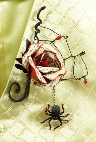 Dracula book page buttonhole