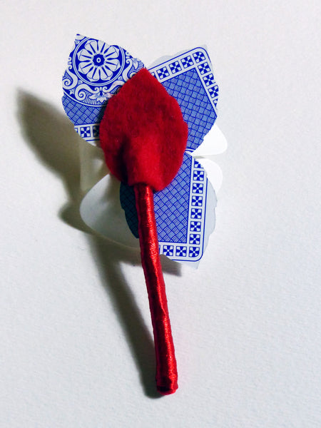 Playing card music buttonhole