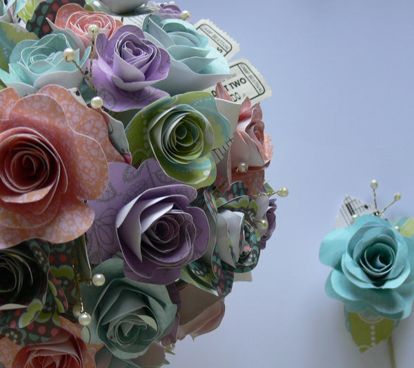 Paper rose bouquet