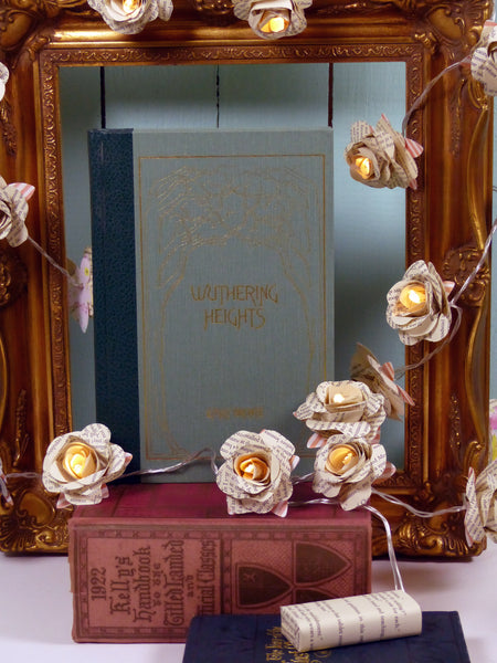 Book Rose fairy lights Wuthering Heights