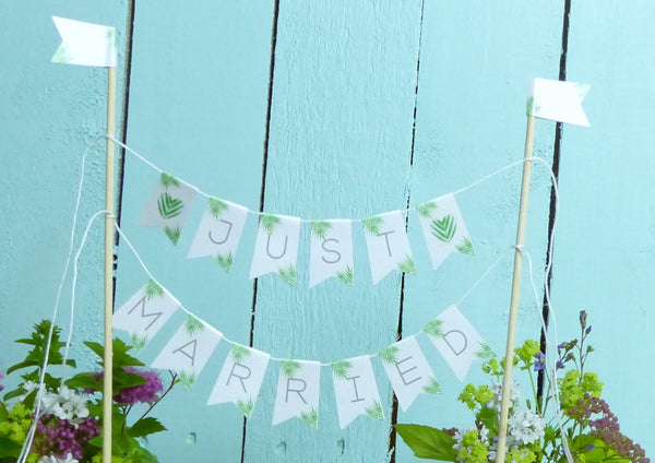 tropical leaf wedding bunting