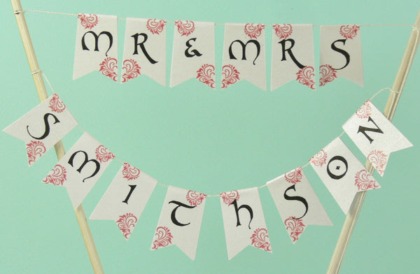 ustom wedding cake bunting his and hers
