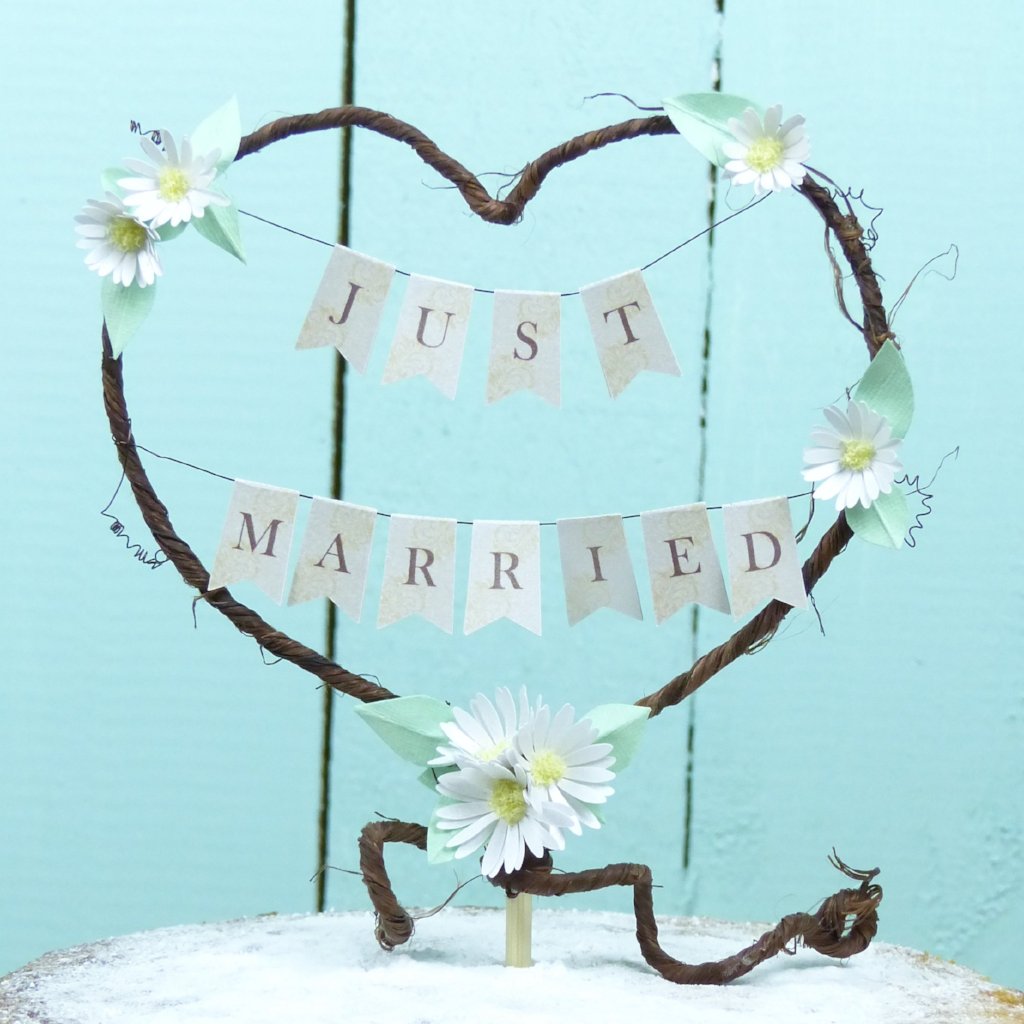 JUST MARRIED Deko Girlande Bunting Kraft mit Bakerstwine just