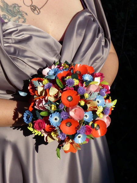 Over the rainbow paper flowers