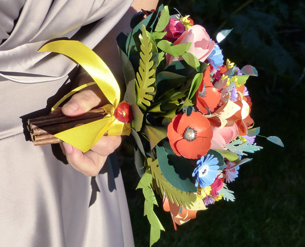 Somewhere over the rainbow paper flower bouquet