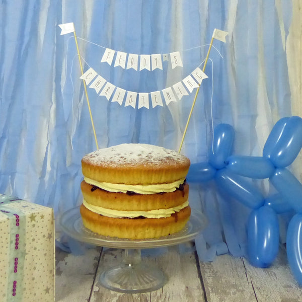 personalised christening cake bunting