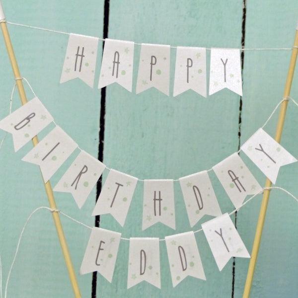 Mint green cake bunting
