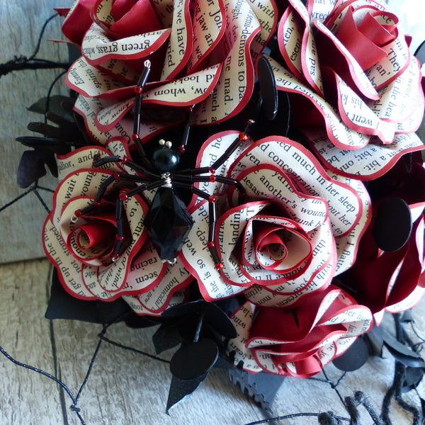 Red and black wedding flowers