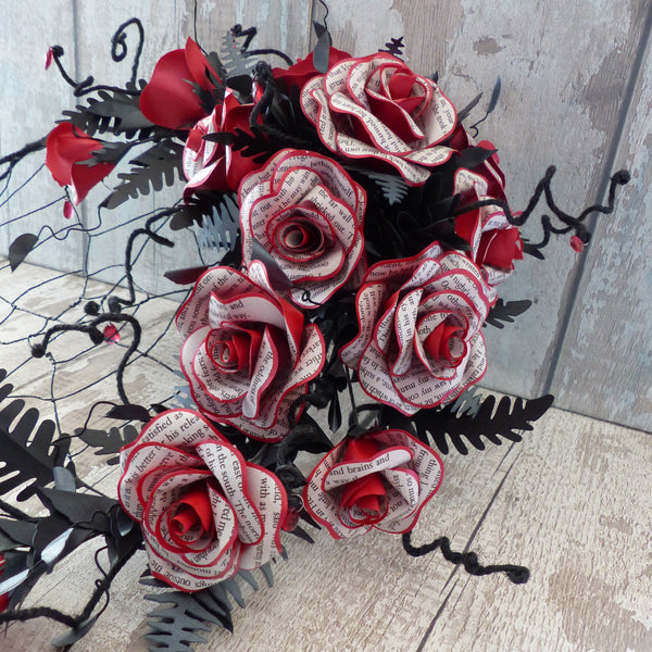 Dracula crescent paper flower bouquet