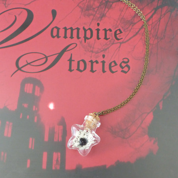 Dracula book daisy bottle necklace
