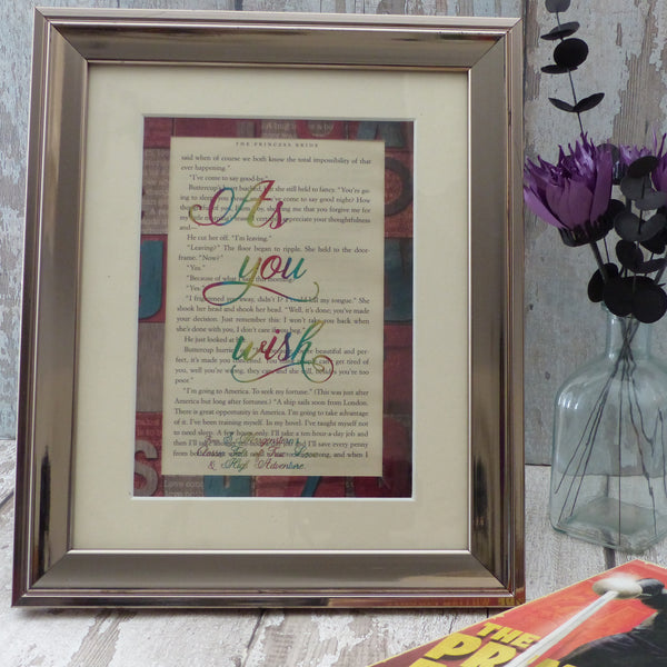 Princess bride as you wish framed quote