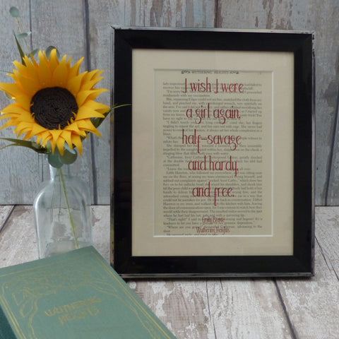 Emily Bronte girl quote book art