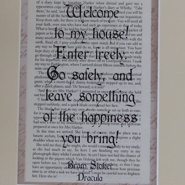 Goth house warming gift Dracula quote