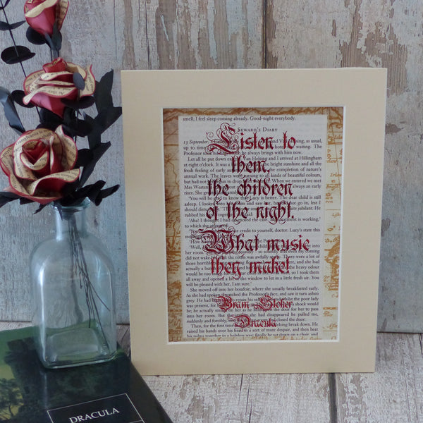 Listen to them, the children of the night. What music they make! Bram Stoker print