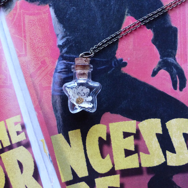 The Princess Bride daisy in star bottle necklace
