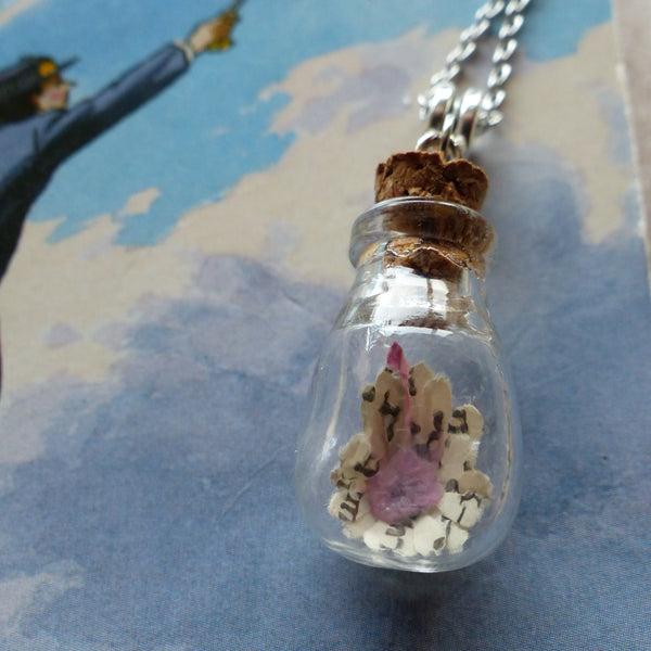 Mary Poppins in bulb bottle necklace