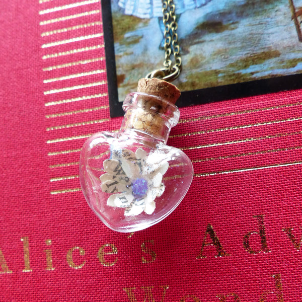 Book art Alice necklace