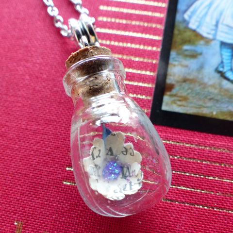 Alice in Wonderland bulb necklace