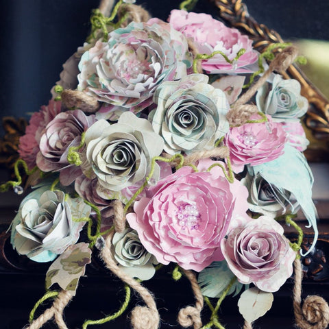 Paper rose bridal bouquet