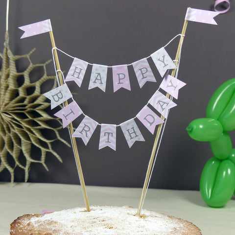 Baby pink Birthday cake bunting