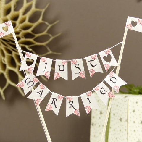 Calligraphy wedding cake bunting