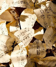 Sheet music paper lilies