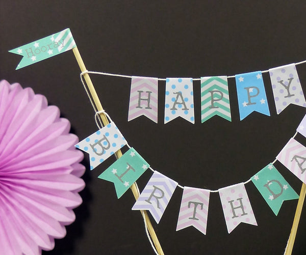 pastel birthday cake decoration